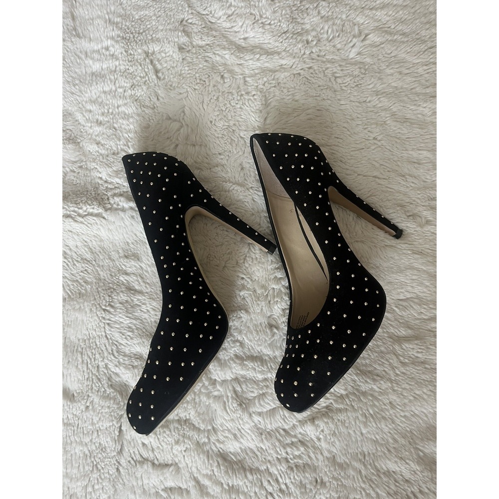 INC International Concepts Gold & Black Studded Stiletto Heels Women 9 Suede